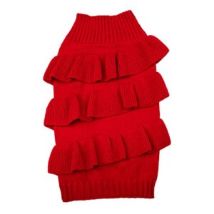 christian siriano new york red ruffle sweater, xs