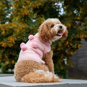 Christian Siriano New York Pink Diamond Pom Sweater for Dogs, S