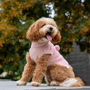 Christian Siriano New York Pink Diamond Pom Sweater for Dogs, S