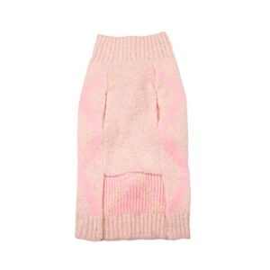 Christian Siriano New York Pink Diamond Pom Sweater for Dogs, S