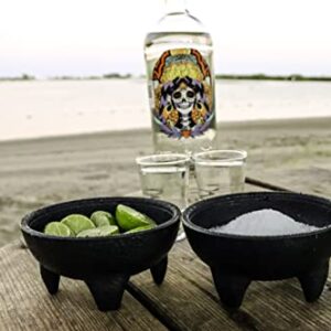 6 Pack Salsa Black Molcajete, Mexico Serving Dish, Chips, Sauce Cup, Side Dish, Snack, Dip, Nuts Candy for Taco Fiesta, Perfect for Parties, Events, or Any Use! (Black, 6 Pack)