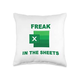 freak in the excel sheets throw pillow, 16x16, multicolor