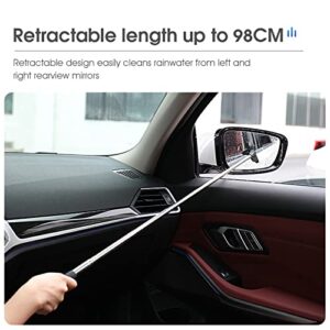 Saterkali Rearview Mirror Retractable Wiper with Double-Layer Brush Head, Portable Cleaning Car Rearview Mirror Rain Remover for Car Windshield, Window, Mirror, Glass Door Pink