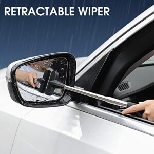 Saterkali Rearview Mirror Retractable Wiper with Double-Layer Brush Head, Portable Cleaning Car Rearview Mirror Rain Remover for Car Windshield, Window, Mirror, Glass Door Pink