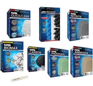 inland seas fluval 406/407 canister filter semi annual maintenance & replacement filter media kit plus bundle (8 items)