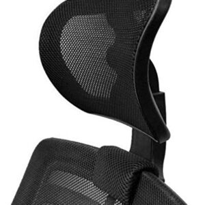 Chair Headrest Pillow Attachment Office Chair Mesh Head Rest Black Mesh Nylon Frame Head Support Cushion Clip Universal Adjustable Height Head Elastic Pillow,Headrest Only (Black, 2.6 Fixing Clips)