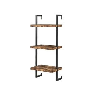 FUSUNBAO Floating Shelves, Wall Shelves for Living Room,Bathroom,Kitchen,Bedroom,3-Tier Shelves for Books/Storage/Wall Decor with 50lbs Capacity(Antique Brown 16inch)