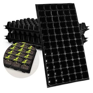 10 pack thick durable 72 cell seed starter tray, 1.5inch deep seed starter kit, gardening germination plastic trays with drain holes reusable plant grow plug propagation