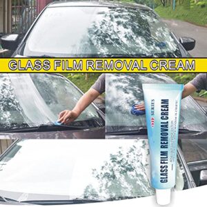 DIZHIGE New Car Glass Oil Film Cleaner, Car Glass Oil Film Remover, Glass Oil Film Removing Paste, Car Windshield Oil Film Cleaner, Glass Stripper Water Spot Remover with Sponge, 20g (1PCS)