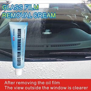 DIZHIGE New Car Glass Oil Film Cleaner, Car Glass Oil Film Remover, Glass Oil Film Removing Paste, Car Windshield Oil Film Cleaner, Glass Stripper Water Spot Remover with Sponge, 20g (1PCS)