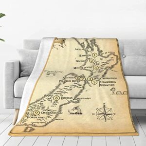 blanket middle vintage map flannel throw blankets super soft warm lightweight fuzzy blanket for couch bed travel all season 60"x50"