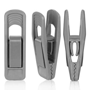 tinfol 20pc grey plastic hanger clips - strong pinch grip clips for use with slim-line clothes velvet hangers, multi-purpose finger clips for home