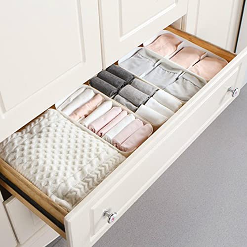 TUSCR Home Socks Underwear Storage Box,Clothes Storage Compartment Dormitory Wardrobe Desktop Organization Storage Box Largewhitethreecompartments