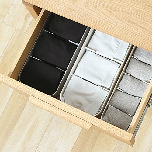 TUSCR Home Socks Underwear Storage Box,Clothes Storage Compartment Dormitory Wardrobe Desktop Organization Storage Box Largewhitethreecompartments