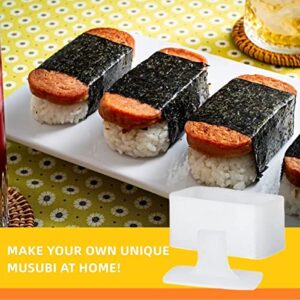 NCYOEW Onigiri Mold, Musubi Maker Press and 2 Triangle Rice Molds, Non Stick Musubi Maker Kit - Make Your Own Sushi at Home (Yellow)