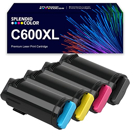 SPLENDIDCOLOR VersaLink C600 Toner Remanufactured Extra High Capacity C605 C600 Toner Cartridges Replacement for Xerox VersaLink C600 C605 C600N C600DN Printer.