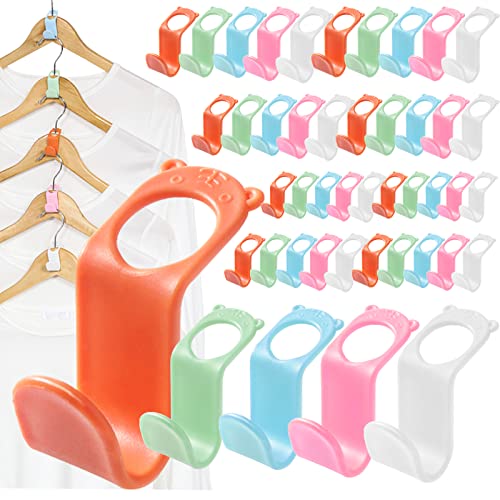 SLMT Clothes Hanger Connector Hooks 50PCS Space Saving Hanger Extender Hooks Closet Organizer for Plastic Hangers Velvet Hangers Wooden Hangers Wire Hangers Heavy Duty Hangers