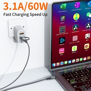 JXMOX USB C Cable to USB C 60W, 3.3FT Type C Charger Fast Charging iPad Pro Charger Cable,Type C to Type C Fast Charging Cord USB C Cable for iPad Pro iPad Air 5/4 Samsung Galaxy S22 21 S10 Note 20