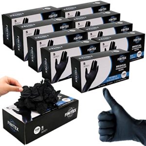 finitex black nitrile disposable medical exam gloves - case of 1000 pcs 6mil glove powder-free latex-free gloves (x-large)