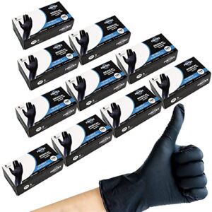 FINITEX Black Nitrile Disposable Medical Exam Gloves - Case of 1000 PCS 6mil Glove Powder-Free Latex-Free Gloves (X-Large)