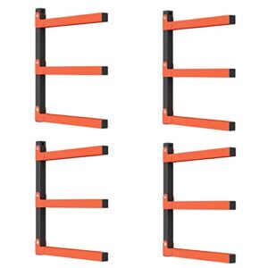 walmann lumber storage rack for garage, wall mount heavy duty lumber rack, overhead wood storage rack for woodworking shop(2 pairs)
