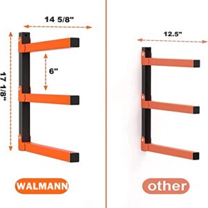 WALMANN Lumber Storage Rack for Garage, Wall Mount Heavy Duty Lumber Rack, Overhead Wood Storage Rack for Woodworking Shop(2 Pairs)