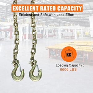 Aikosin 2Pcs Tow Trailer 3/8" x 35" G70 Safety Chains Heavy Duty w/3/8 Forged Safety Hook