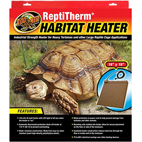 Carolina Custom Cages' Chlorhexidine Solution 2%; 1 Refill Makes 32 oz Working Solution Bundle with Zoo Med ReptiTherm Habitat Heater 40w RH-20, 18x18, for Heavy Tortoises & Other Large Reptiles