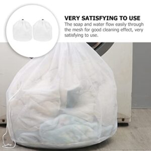 Zerodeko Laundry Bag 2pcs Mesh Laundry Bags Drawstring Laundry Wash Bag Travel Storage Organize Bag Net Wash Bag for Bra Underwear Socks Sweater Laundry Bags Mesh Wash Bags