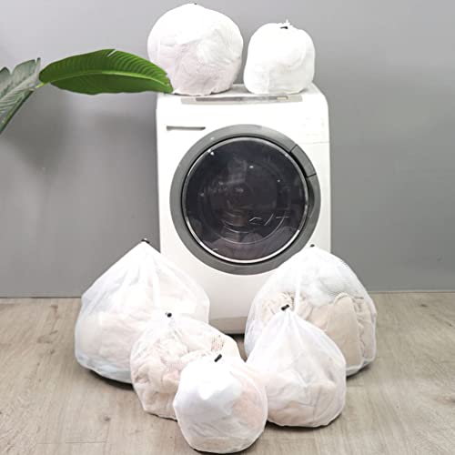 Zerodeko Laundry Bag 2pcs Mesh Laundry Bags Drawstring Laundry Wash Bag Travel Storage Organize Bag Net Wash Bag for Bra Underwear Socks Sweater Laundry Bags Mesh Wash Bags