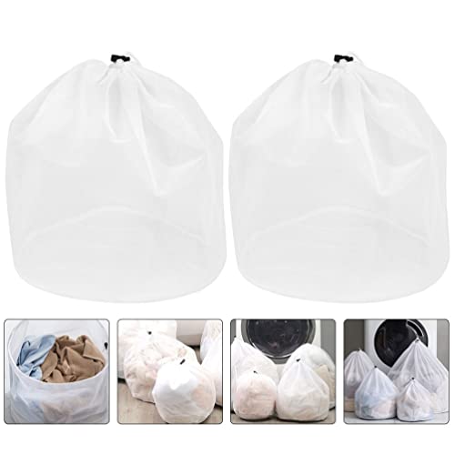 Zerodeko Laundry Bag 2pcs Mesh Laundry Bags Drawstring Laundry Wash Bag Travel Storage Organize Bag Net Wash Bag for Bra Underwear Socks Sweater Laundry Bags Mesh Wash Bags