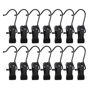 frezon 30 pack boot hanger for closet, laundry hooks with clips, boot holder, hanging clips, portable multifunctional hangers single clip space saving for jeans, hats, tall boots, towels(black/black)