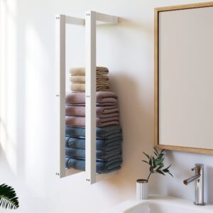 SUMGAR Wooden Towel Racks for Bathroom Wall Mounted, 27.6'' White Towel Holder for Organizing Washcloths Hand or Large Bath Towels in Bathroom, RV, Camper
