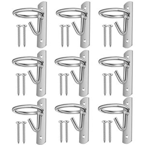 10 pcs equestrian bucket hook hangers metal horse water bucket hooks heavy duty horse accessories wall mount bucket holder for horse stall feed stable farmhouse supplies (silver)