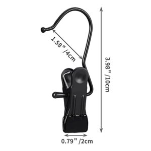 FREZON 50 Pack Boot Hanger for Closet, Laundry Hooks with Clips, Boot Holder, Hanging Clips, Portable Multifunctional Hangers Single Clip Space Saving for Jeans, Hats, Tall Boots, Towels(Black/Black)