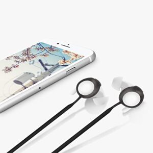 kwmobile Strap Compatible with Google Pixel Buds A Series - Silicone Cord Holder for Wireless Earphones - Black