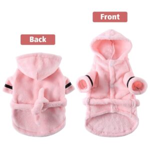 Dog Bathrobe, Adjustable Soft Dog Robe Quick Drying Pet Bath Towel for Cat Small Medium Dogs Pink