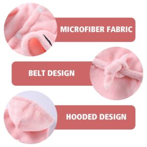 Dog Bathrobe, Adjustable Soft Dog Robe Quick Drying Pet Bath Towel for Cat Small Medium Dogs Pink