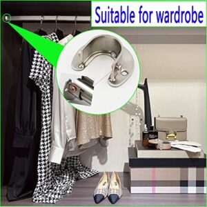 2 PCS Wardrobe Bracket Heavy Duty Stainless Steel Rod Socket Flange Rod Holder Closet Rod End Supports,1-1/4 Inch Diameter Closet Rod Holder , Black Closet Rod Support with Screws, Silver.