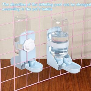 2 Pcs Water Bottle Blue No Drip Water Feeder 17oz Water Dispenser Hanging Water Fountain Automatic Dispenser Pet Cage Water Feeder for Bunny Ferret Hamster Guinea Pig Small Animal