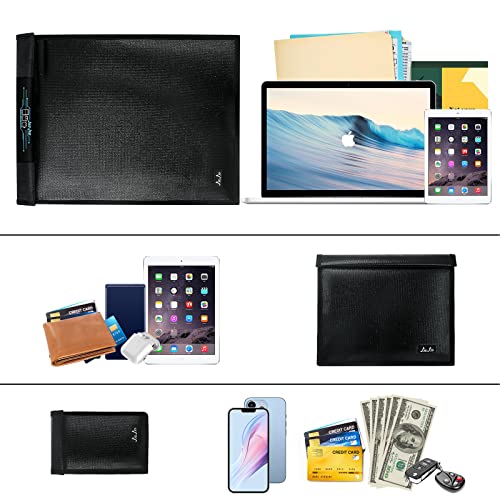 Faraday Bag, Faraday Bag for Car Keys & Tablets & Laptops, Faraday Cage, Key Fob Protector, EMP Protection, RFID Bag, EMP Bags for Electronics(4 Pack)
