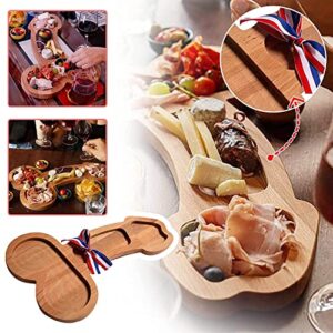 Unique Wooden Storage Trays Cheese Snacks Sausages Cakes Charcuterie Tray Aperitif Board Novelty Funny Dick-shaped Shape (16.1" large)