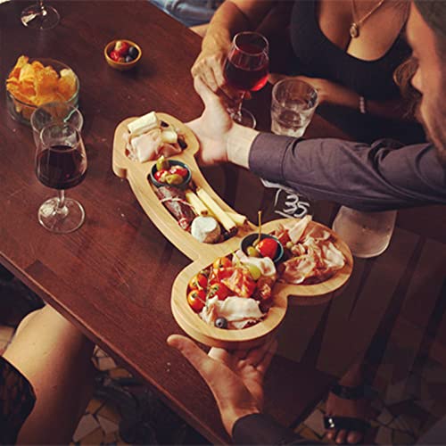 Unique Wooden Storage Trays Cheese Snacks Sausages Cakes Charcuterie Tray Aperitif Board Novelty Funny Dick-shaped Shape (16.1" large)