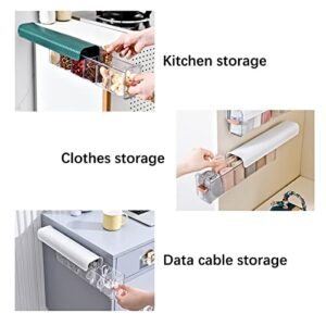 MEUMITY Wall Mounted Transparent Storage Box,Multifunction Organizer Punch Free 6 Cell Drawer Organizers Hanging Storage Box for Data Cable Underwear Socks Kitchen,White