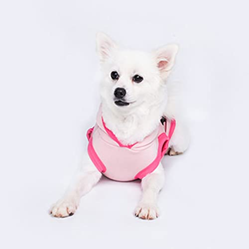 Dog Vest Fleece Autumn Pet Clothing Sleeveless and Lightweight Dog Sweater Hooded Winter Clothes Pet Clothes Dog Christmas Sweaters for Large Dogs Girl (Pink, L)