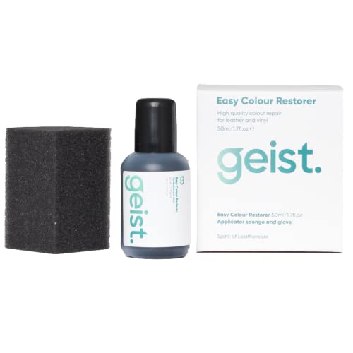 Geist. Easy DIY Colour Restorer for Leather & Vinyl | Refresh, repair & re-dye scuffs, colour damage and small cracks | 50ml Black