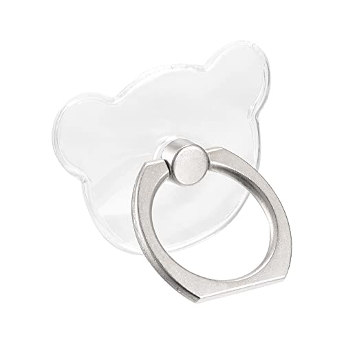 uxcell Transparent Phone Ring Holder, Clear Finger Grip Stand for Phone, Case, Tablet (Bear Shape)