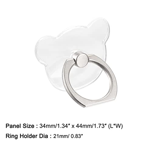 uxcell Transparent Phone Ring Holder, Clear Finger Grip Stand for Phone, Case, Tablet (Bear Shape)