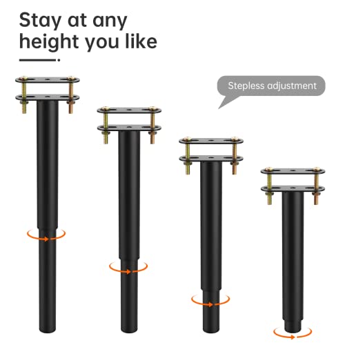 KOMOHOM (4PCS) 10~17 inch Adjustable Height Center Support Leg for Bed Frame, Steel Bed Frame or Wooden Bed Center Slat Support Leg, Adjustable Bed Frame Legs