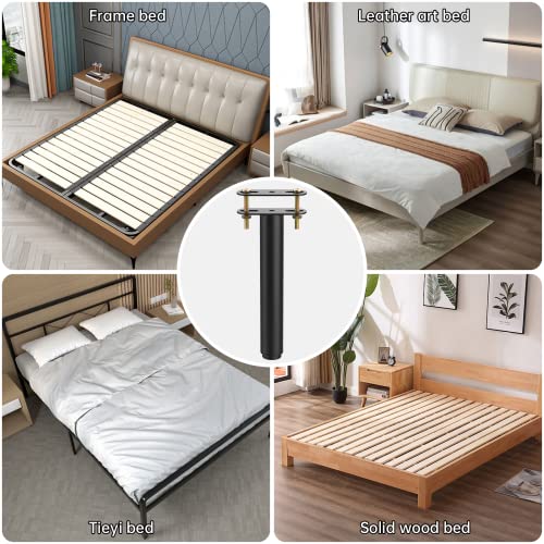 KOMOHOM (4PCS) 10~17 inch Adjustable Height Center Support Leg for Bed Frame, Steel Bed Frame or Wooden Bed Center Slat Support Leg, Adjustable Bed Frame Legs